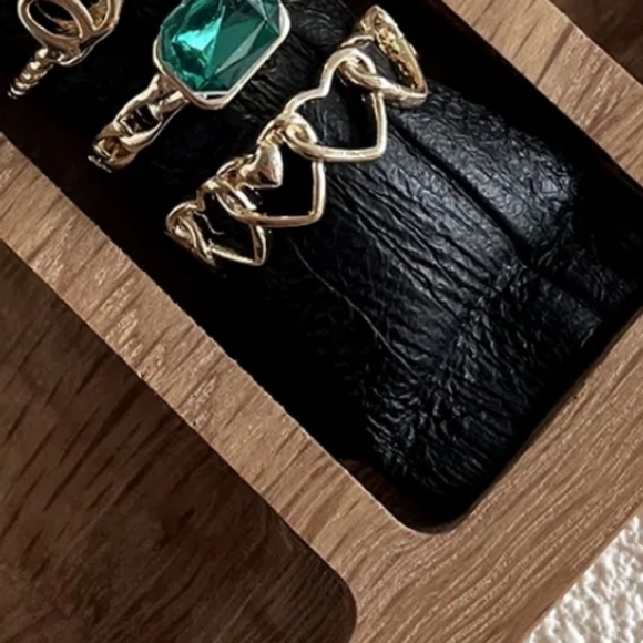 Jewelry Golden Heart Link Alloy Cute Love Ring Poshmark